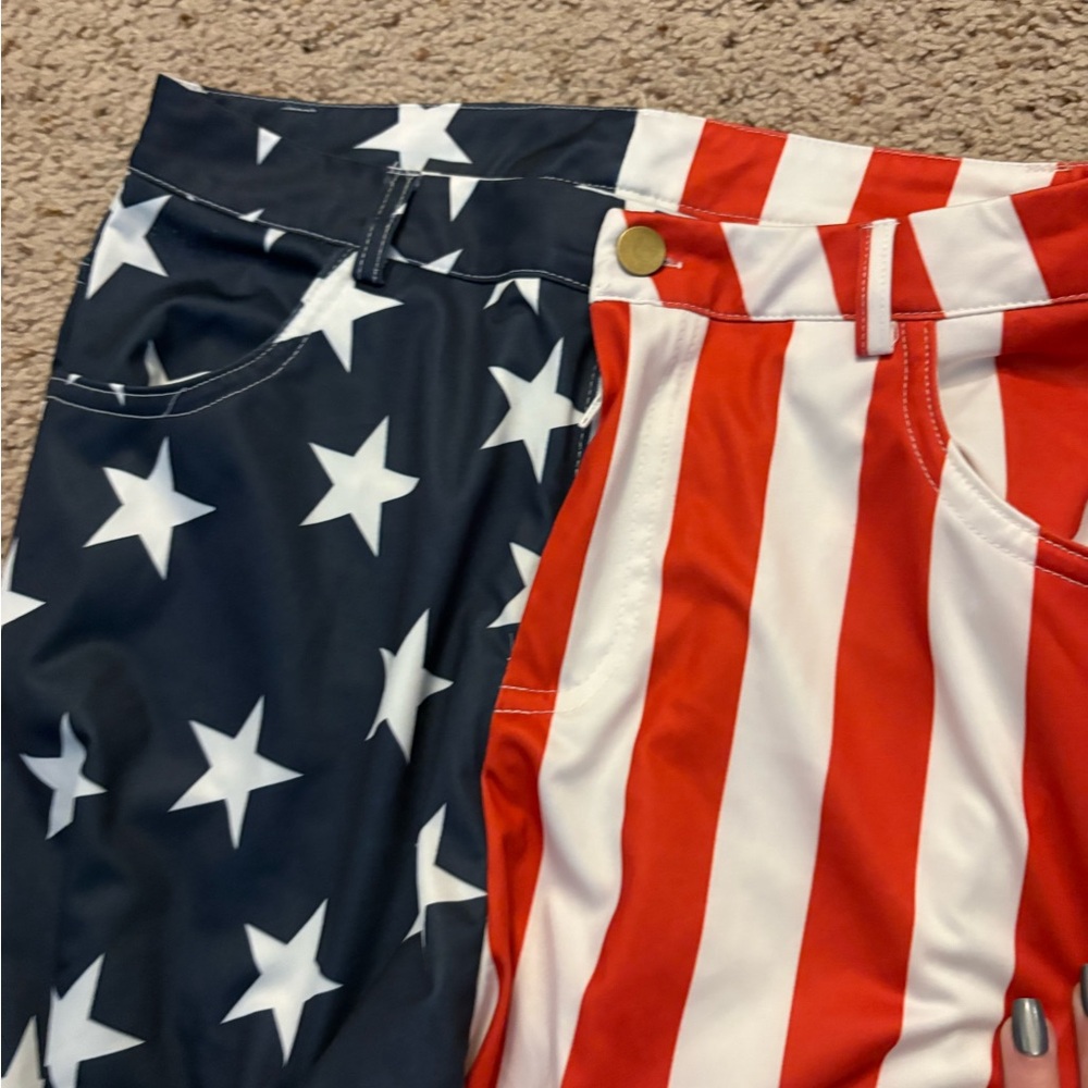 Women's Patriotic Stars and Stripes Pants - Picture 3 of 6
